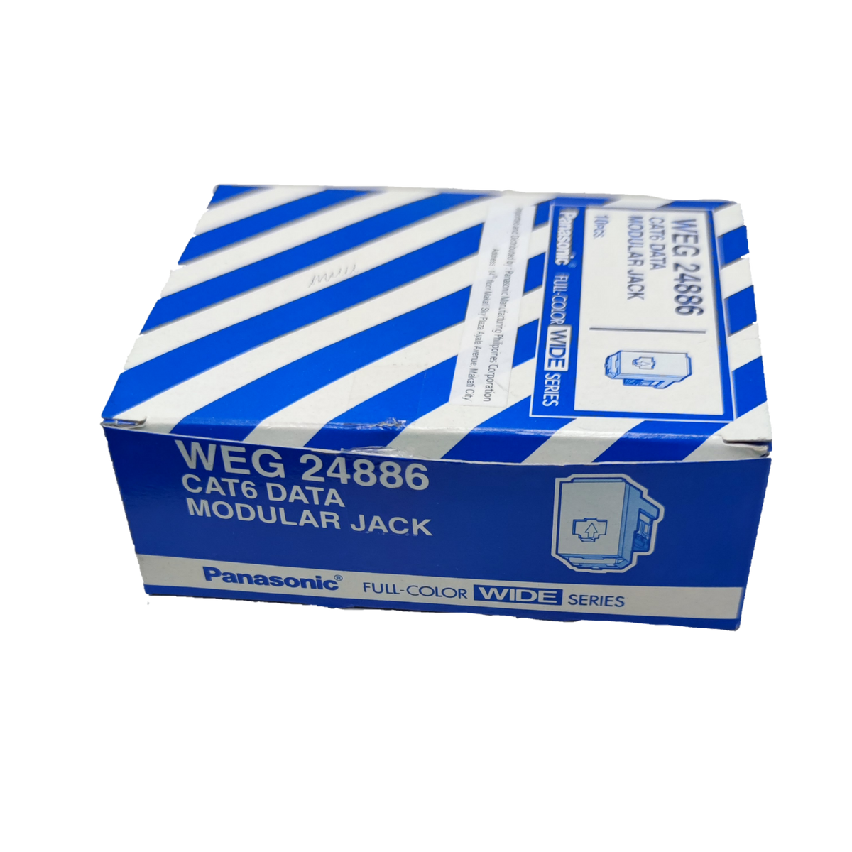 Panasonic CAT6 Data Outlet WEG 24886 modular jack in blue and white packaging box