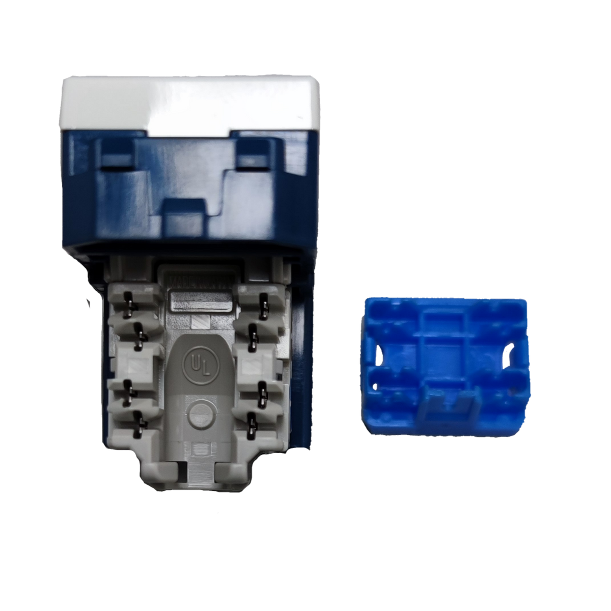 Panasonic CAT6 Data Outlet electrical component with blue and white connector parts for network wiring