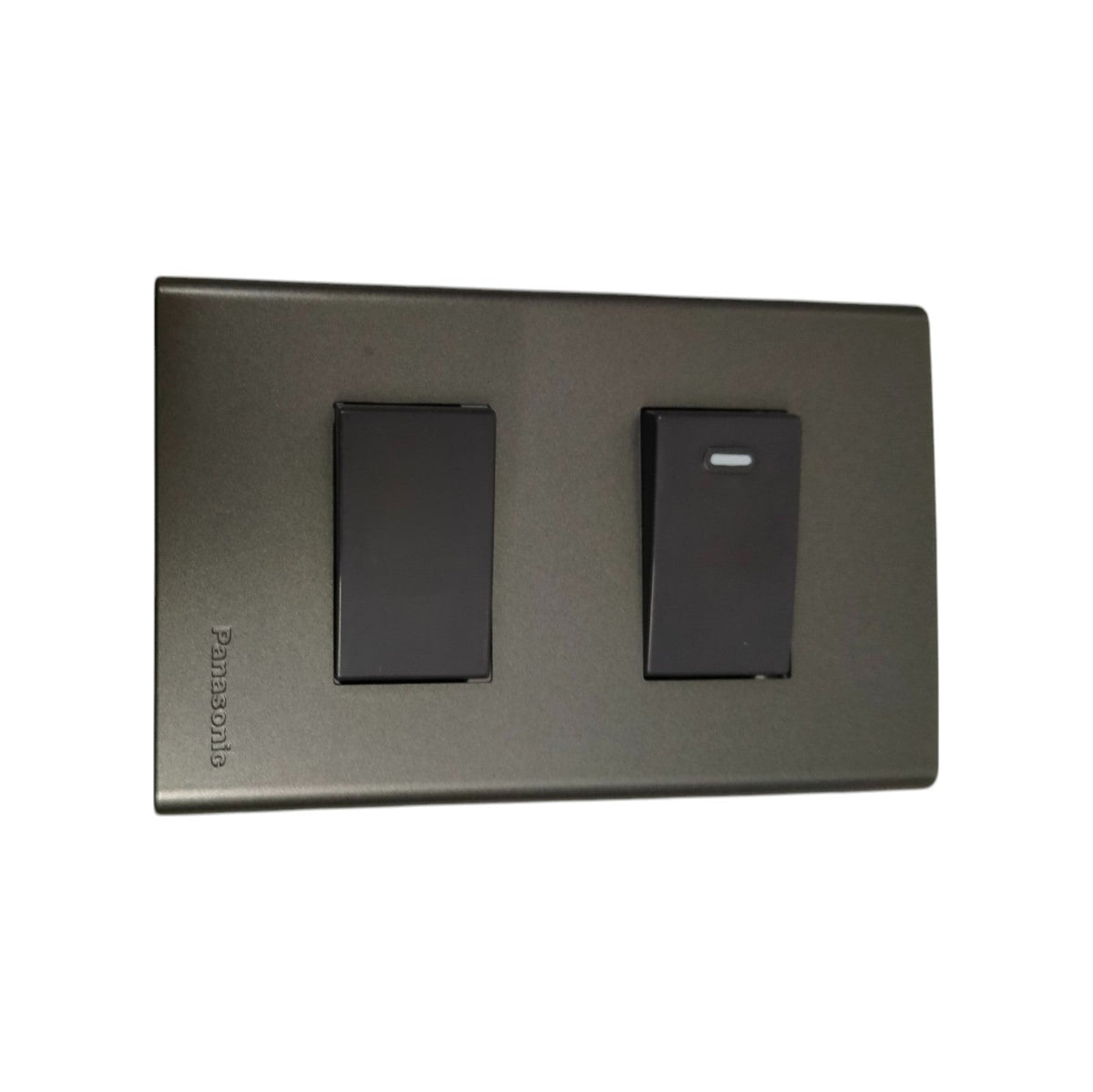 Panasonic combination 4 way 1 way switch 16A 250V with sleek black design on gray plate