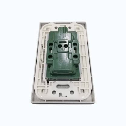 Panasonic Duplex Universal Outlet 16A 250V with Safety Shutter and Wide Color Refina Series Metallic Black Plate Cover WEG6803MB-1/WEG15829H-5