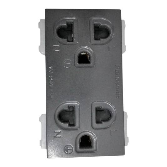 Panasonic Duplex Universal with Ground and Safety Shutter Gray 16A 250V WEG15829H-5