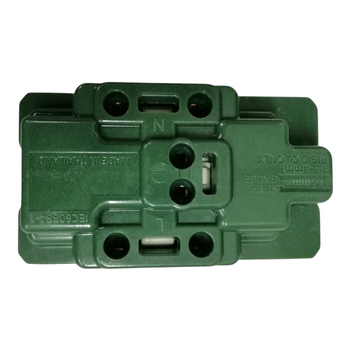 Panasonic Duplex Universal Outlet with Ground and Safety Shutter, internal terminal block