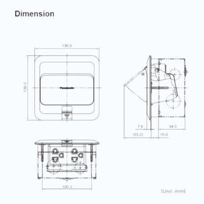 Panasonic Pop up Floor Outlet Duplex 16A 250V, Grounding Duplex Universal with Outlet Box and Box Protector