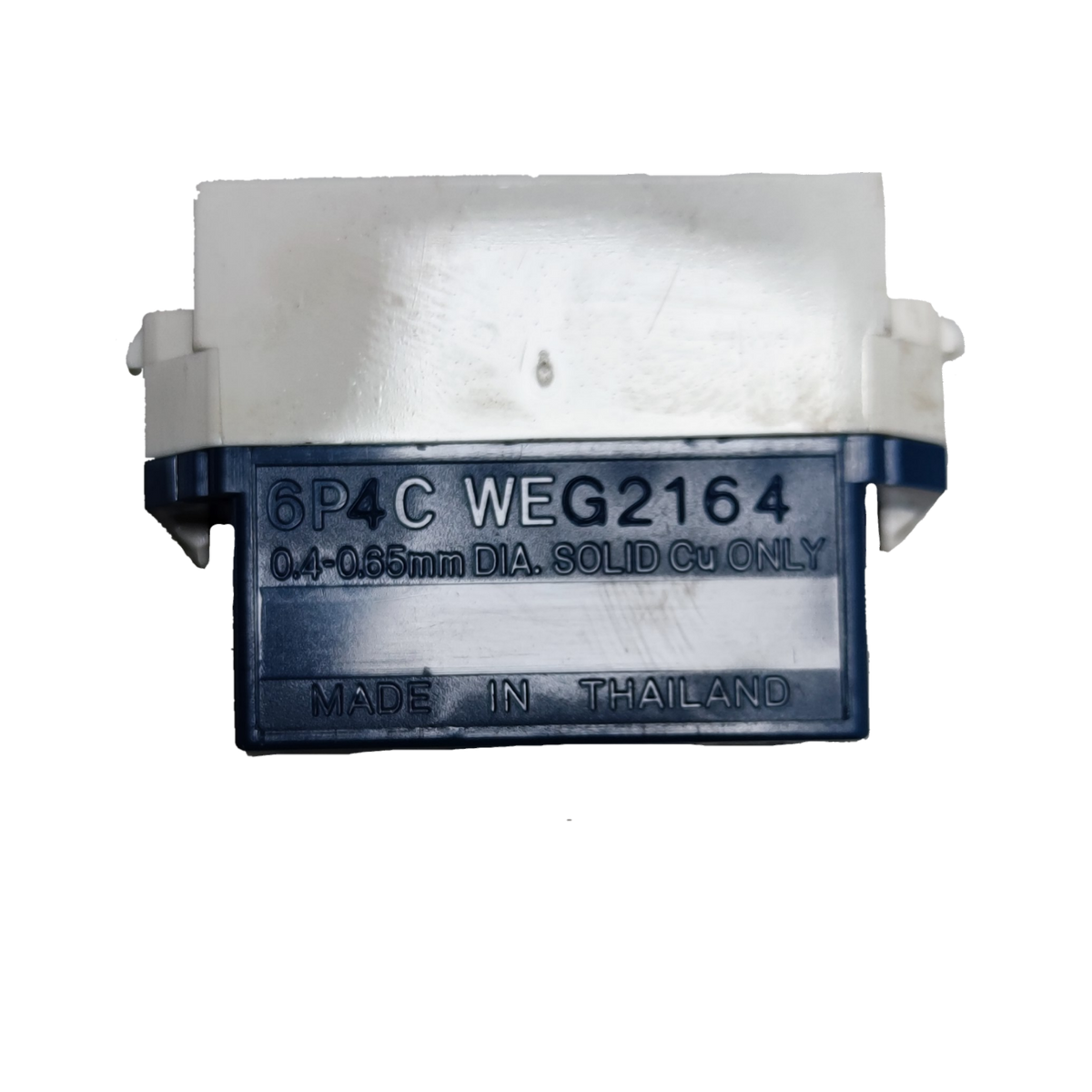 Panasonic Telephone 6P4C WEG2164 modular jack insert in white and blue for wall plates