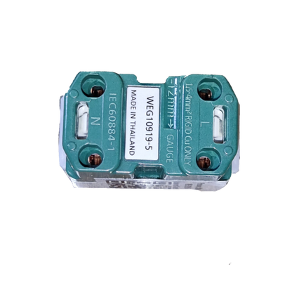Panasonic 16A 250V quick connect terminal outlet green double terminal block marked L and N made in Thailand