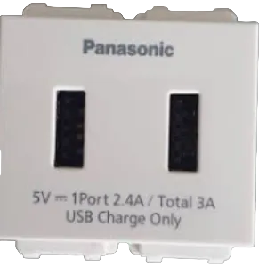 Panasonic Wide Series -2-port USB Type-A Fast Charger WEF1182-PH