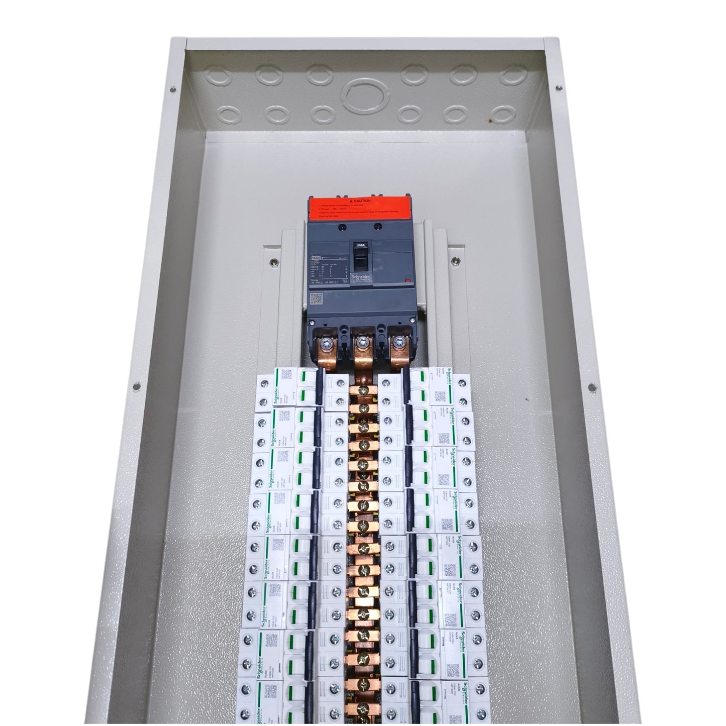 Panel Board Only Schneider Breaker Main EZC250 250AF 3 Pole MCCB 40 Branches 1 Pole IC60N, 20 Branches 2 Pole, 12 Branches 3 Pole