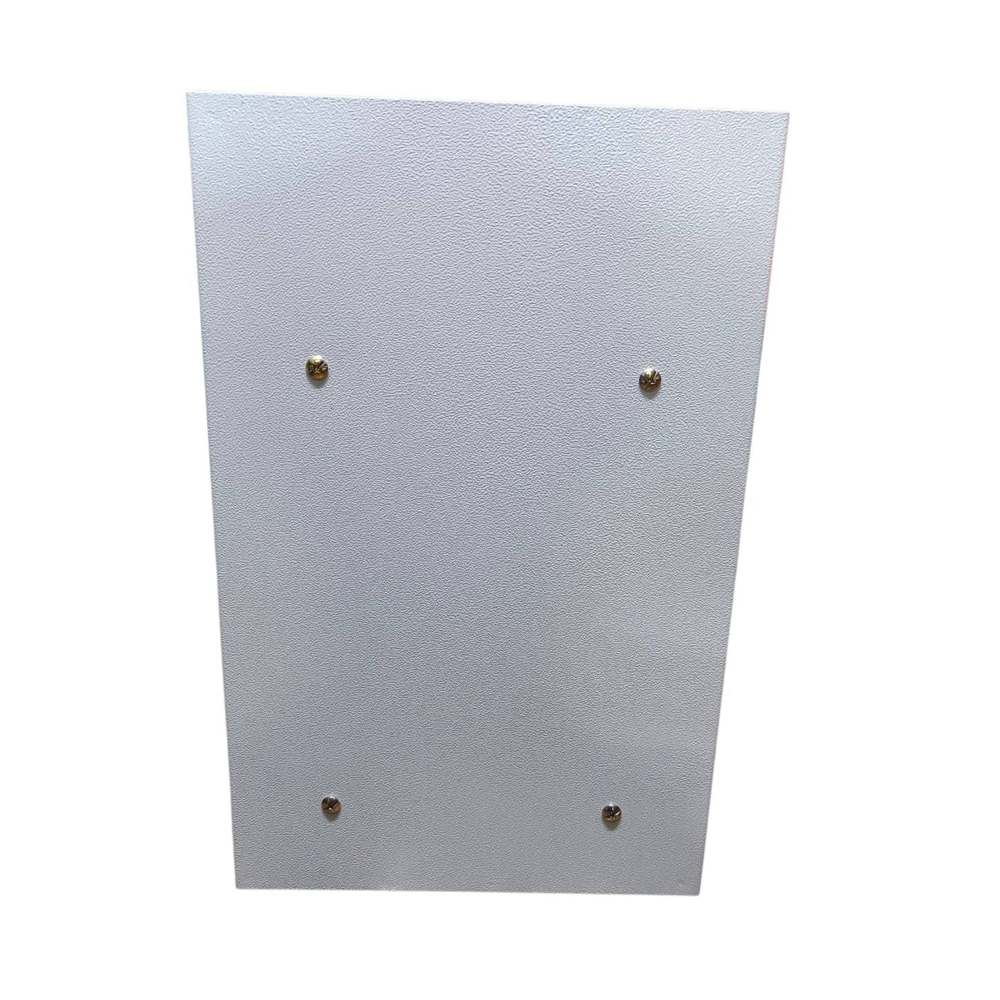 A square, textured white panel with four pre-drilled screw holes, shown against a plain white background.
