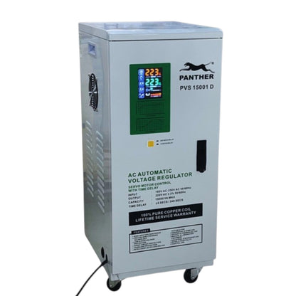 Panther 15001W Servo Motor AVR PVS15001D Automatic Voltage Regulator with Power on Delay, 15KVA , Input :100v-250v, Output 220v