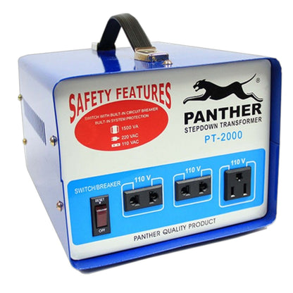 Panther 2000W  Step-Down Transformer Input 220V Output 110V, Box Type PT 2000W-110V