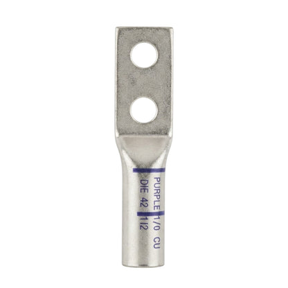 Pennunion 400MCM Terminal Lugs Double Hole 200mm Long Barrel 5/8 Stud Size Crimp Type (BBLU-040D)
