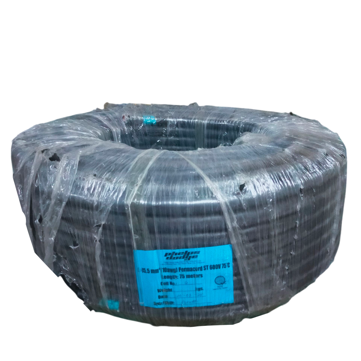 Phelps Dodge 3 core 5.5mm royal cord wire coil wrapped in clear 