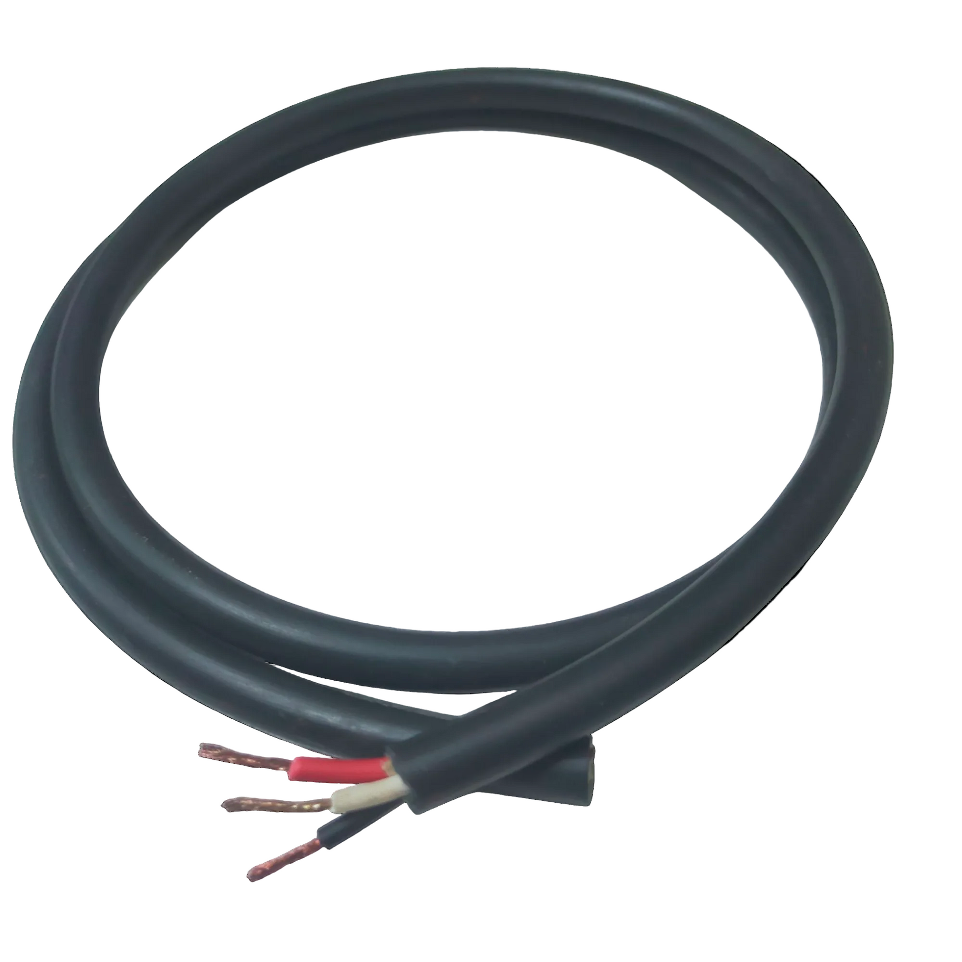 Phelps Dodge 0.75mm 3 core royal cord wire with three exposed copper conductors and black insulation