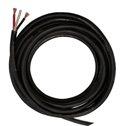 Phelps Dodge 0.75mm 3 core royal cord wire with black insulation and exposed copper strands