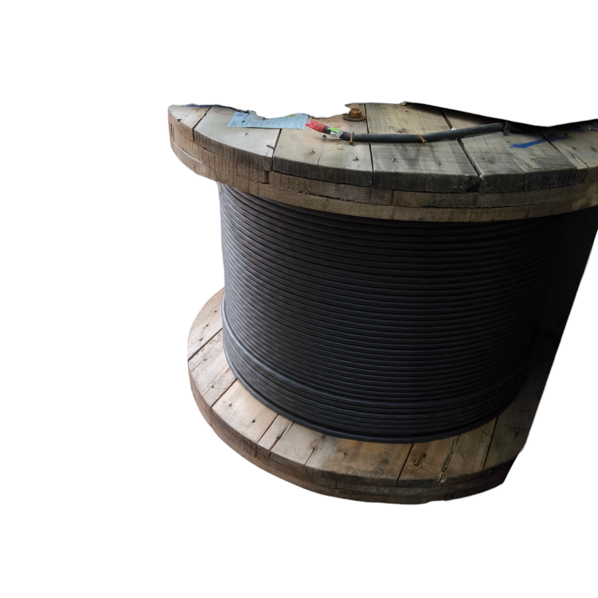 Phelps Dodge Royal Cord power cable 30mm 4 cores wound on a large wooden spool