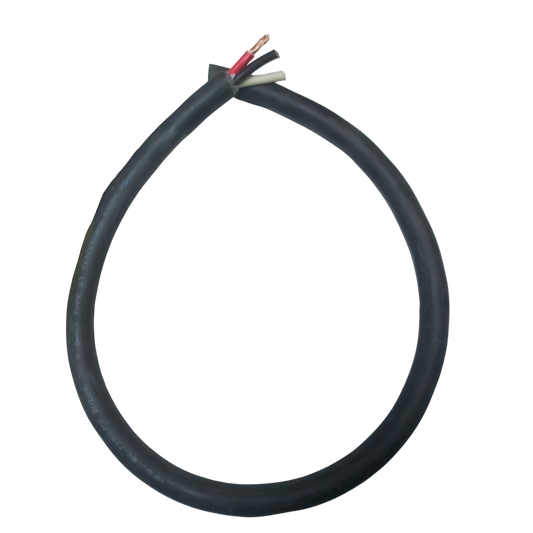 Phelps Dodge 8mm 3 core royal cord 5 meters wire with black insulation and exposed copper conductors