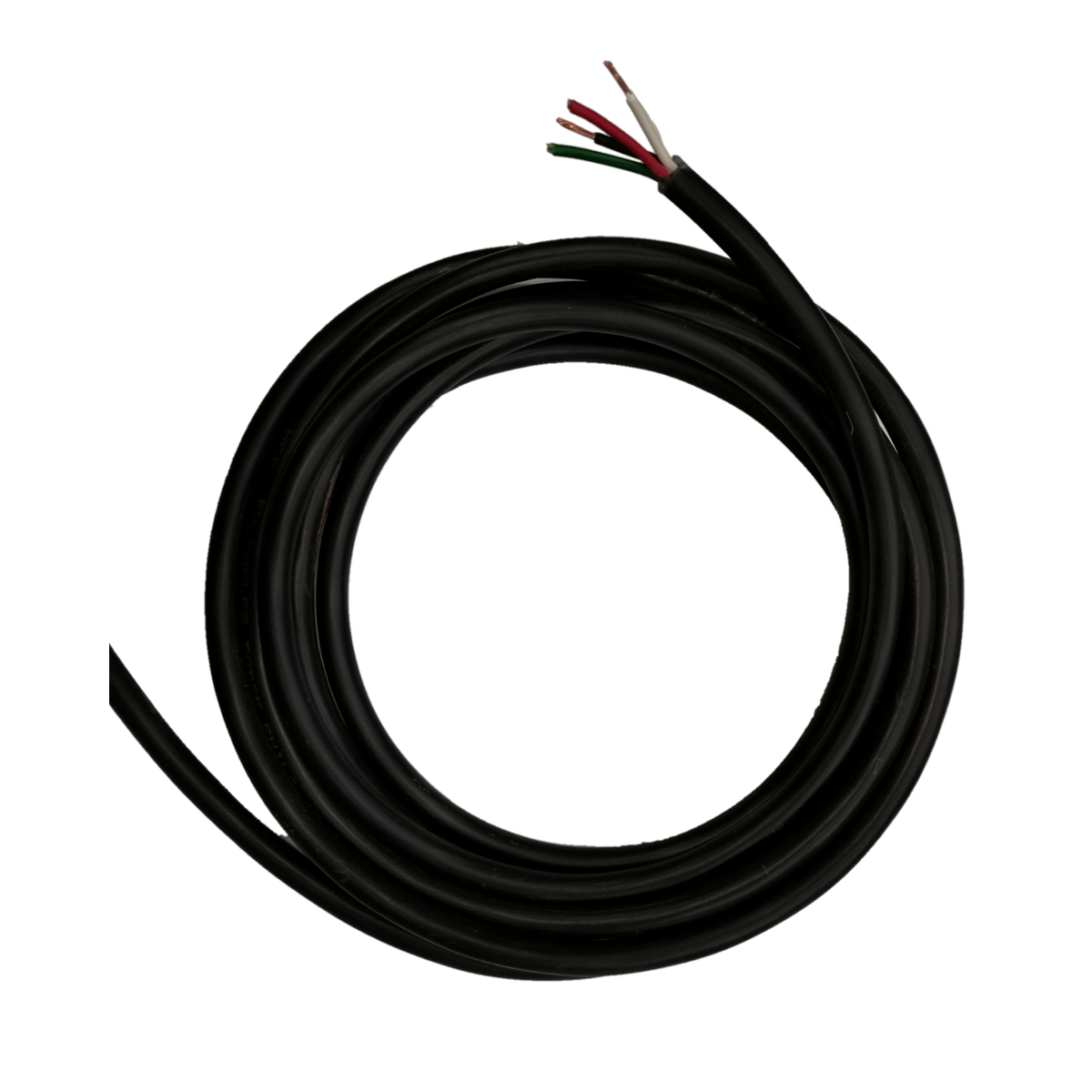 Coiled Phelps Dodge Royal Cord 8.0mm 4C electrical wire with exposed colored inner leads