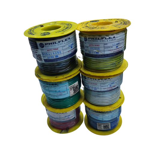 Philflex Autowire AWG 10 (5.5mm) Automotive Wire Auto Wire Yellow 30 Meters Per Roll