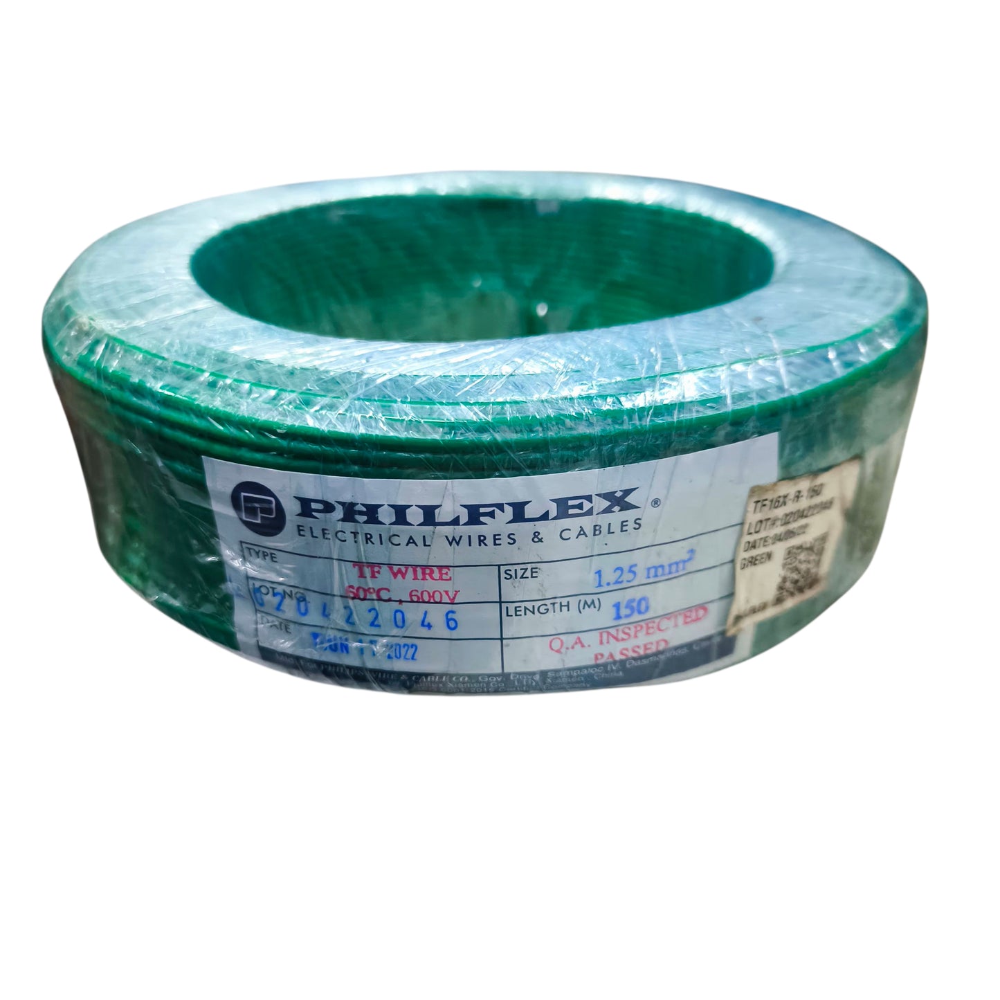 Philflex TF Wire 16/7 1.25mm AWG 16, Hook Up TF Wire 1.25mm Green PXTF16/7G 150 Meters Per Roll