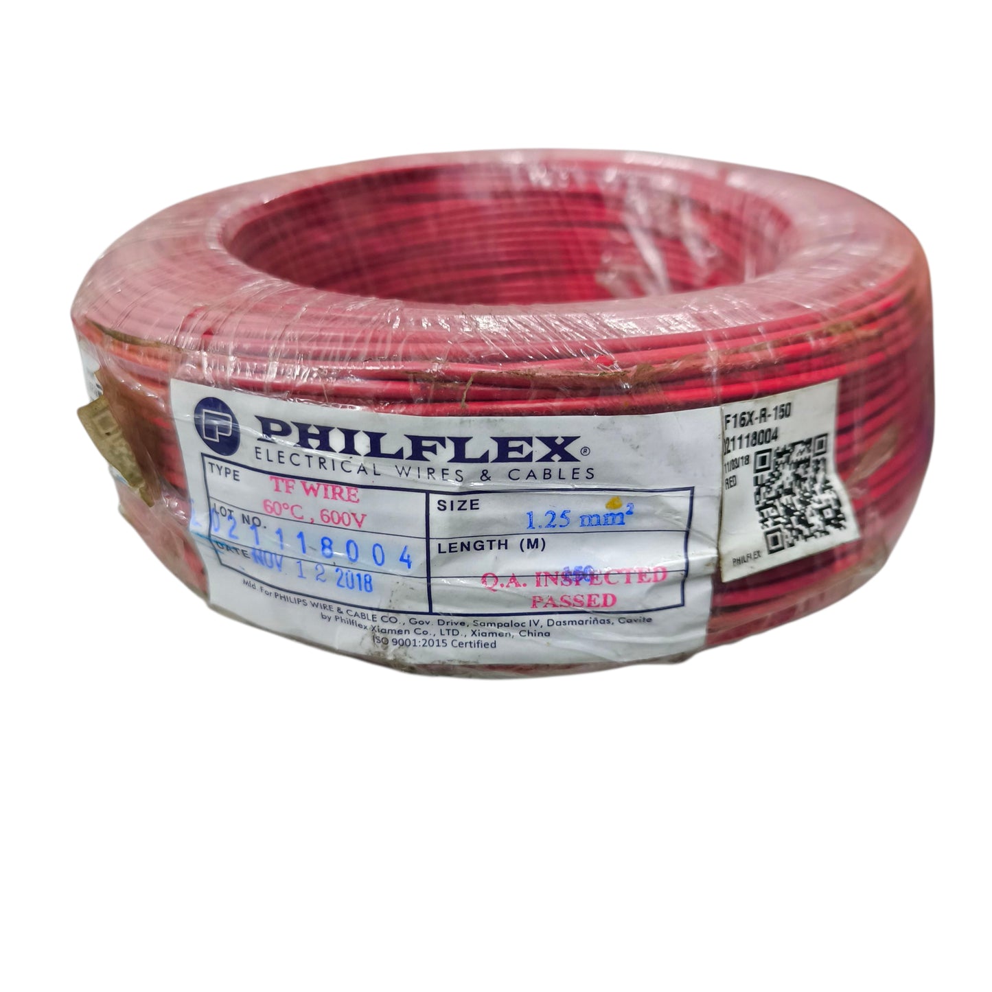 Philflex TF wire 16/7 1.25mm AWG 16, Hook Up TF wire 1.25mm Red PXTF16/7R 150 Meters Per Roll