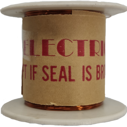 Spool of wire with cardboard wrap and red text on a white background Philflex 500 Grams Magnet Wire AWG 39 Enameled Copper Wire 0.09mm Single Formix Approx 7936.51 Meters Per Roll  Electx Electrical Supply