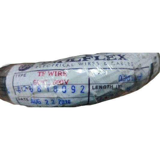 Rolled-up electrical wire with 'Wolflex' branding on a white background
