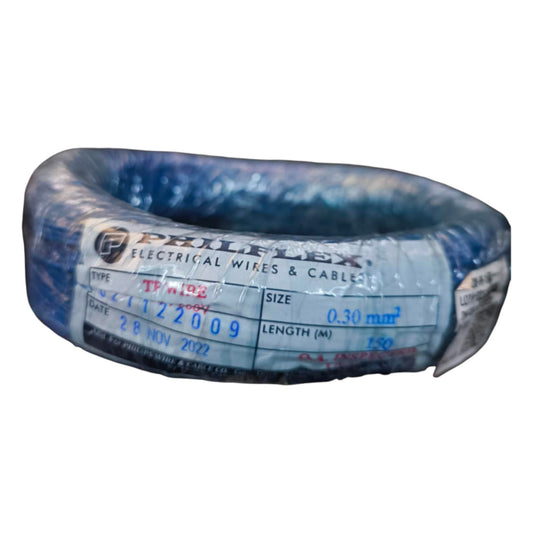 Roll of Philiflex electrical wire on a white background