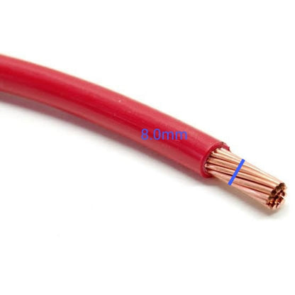 Red wire with a diameter of 8.0mm on a white background