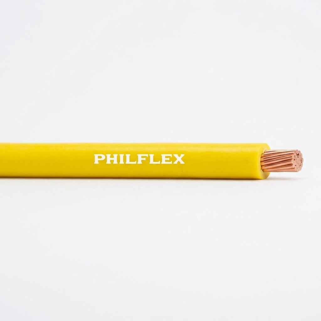 Philflex THW 5.5mm 10/7 150 Meters/Roll PVC Insulated,Thermoplastic Heat, Oil and Moisture Resistant Wire 600V 75° Yellow