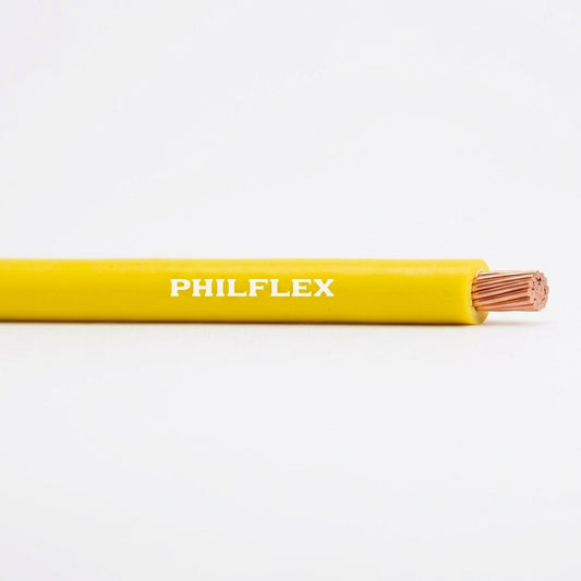 Philflex THW 5.5mm 10/7 150 Meters/Roll PVC Insulated,Thermoplastic Heat, Oil and Moisture Resistant Wire 600V 75° Yellow