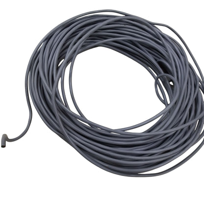 Coiled gray cable on a white background