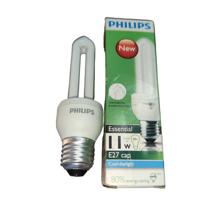Philips 11W CFL Bulb E27 Daylight 6500K compact fluorescent bulb with energy saving packaging