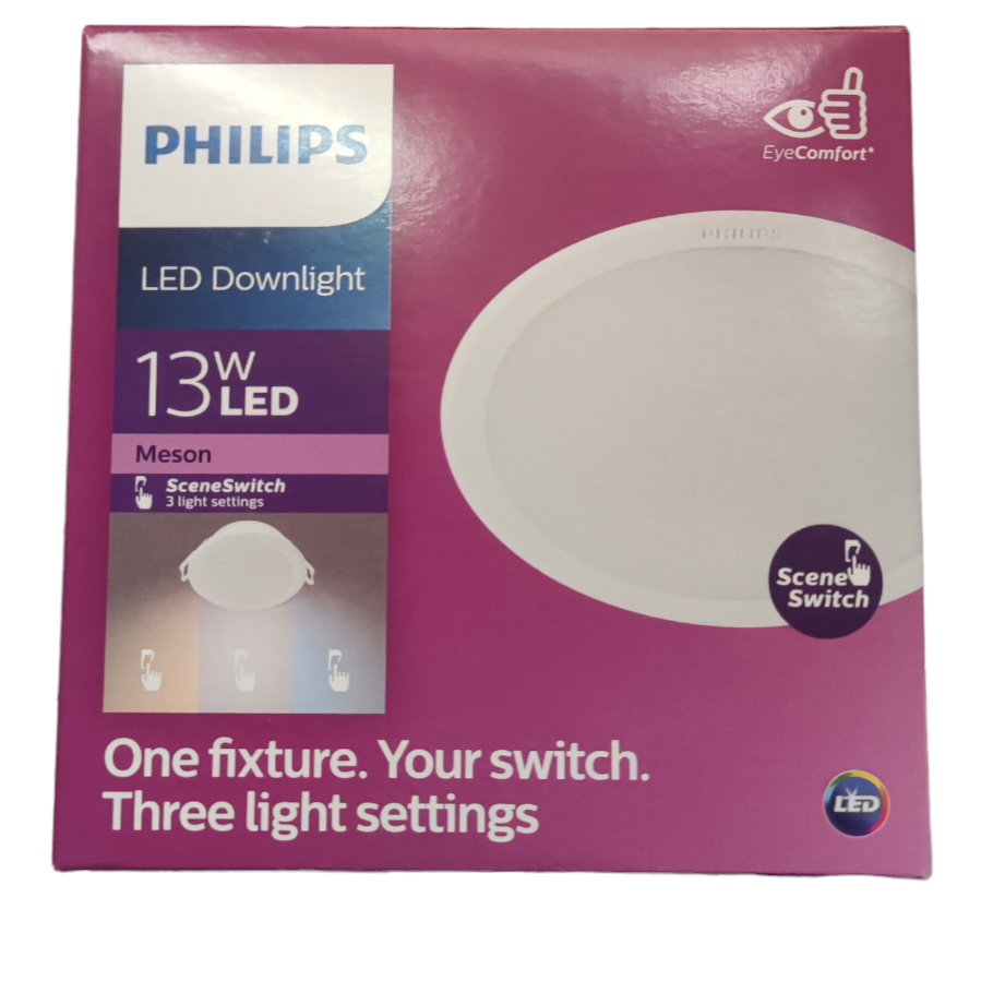 Philips 13W LED Downlight 220V Tri Color Meson Scene Switch MESONSSW12513WWH