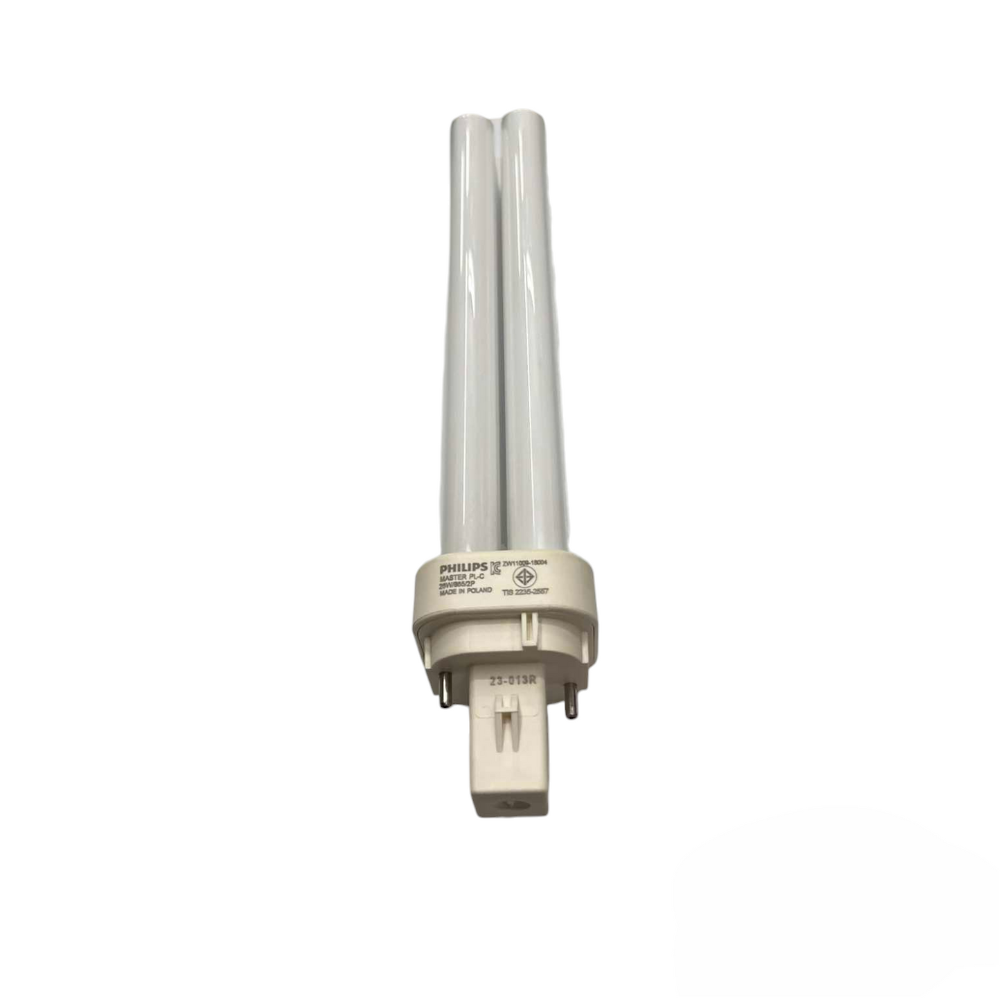 CFL light bulb on a white background Philips 26W Pinlight Daylight 6500K GD24d-2 CFL Compact Fluorescent Lamp PLC2P26W/865 Electx Electrical Supply