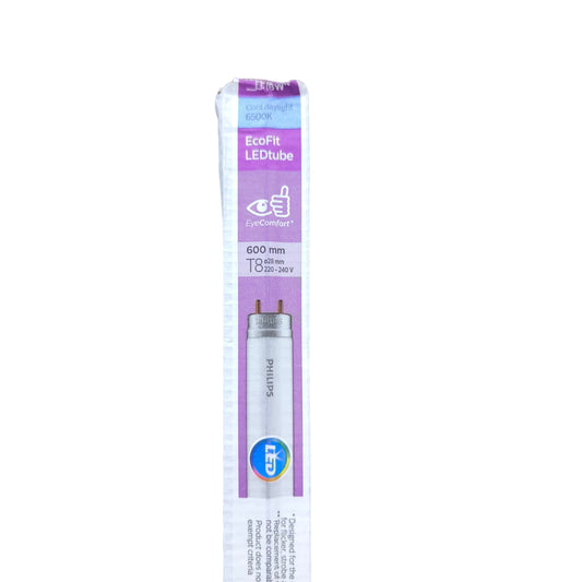 Philips 8W T8 LED Fluorescent Tube Ecofit 220V Single Ended Daylight 600mm or 60cm Length