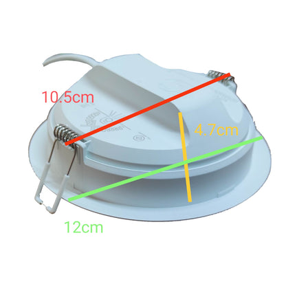 Measurement chart of a ceiling light fixture with labeled dimensions on a white background