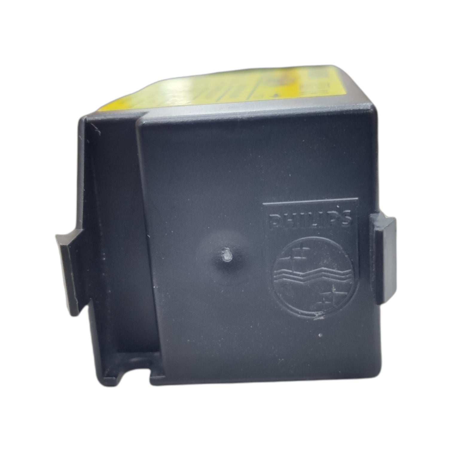 Black ink cartridge with a visible brand logo on a white background