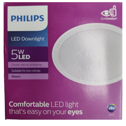 Philips 5W LED Downlight Daylight 6500K 220V (4") Downlight 59447 Meson Cut Hole 90mm Face Dia 105mm Thickness 45.5mm