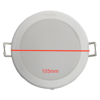 Philips downlight with measurement label on a white background