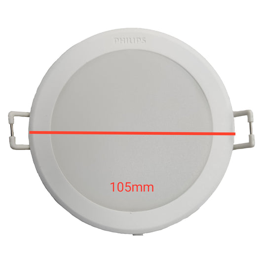 Philips downlight with measurement label on a white background