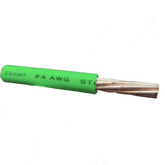 Phelps Dodge THHN Wire 22mm 4 AWG Stranded, Pre Cut (10 Meters) Green