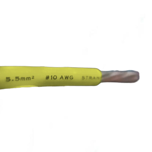 Royu 5.5mm Stranded Wire AWG 10/7 Pre Cut THHN/THWN (1 Meter) Yellow