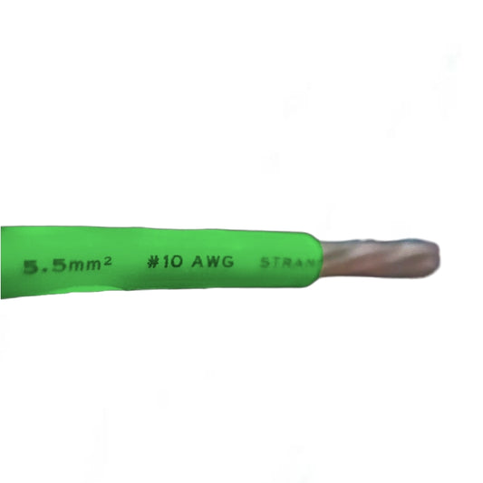 Royu 5.5mm Stranded Wire AWG 10/7 Pre Cut THHN/THWN (1 Meter) Green