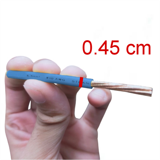 Royu 5.5mm Stranded Wire AWG 10/7 Pre Cut THHN/THWN (1 Meter) Blue