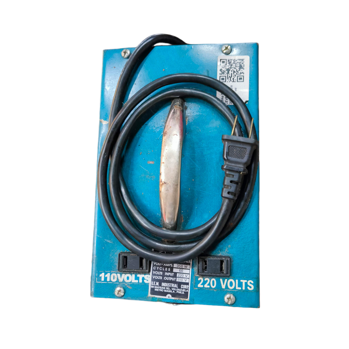 CE Pioneer 350W Variable Transformer 145 blue metal box with power cord and voltage switch