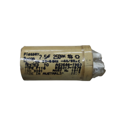 Plessey 7.5 microfarad 250V AC Running Capacitor for electrical applications and circuit stability