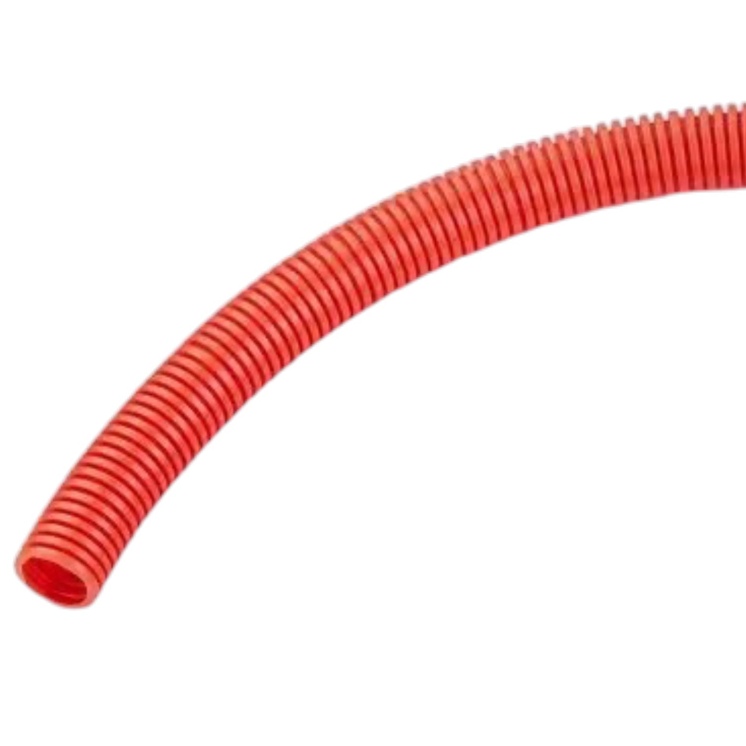 Black brake hose with metal connectors on a white background