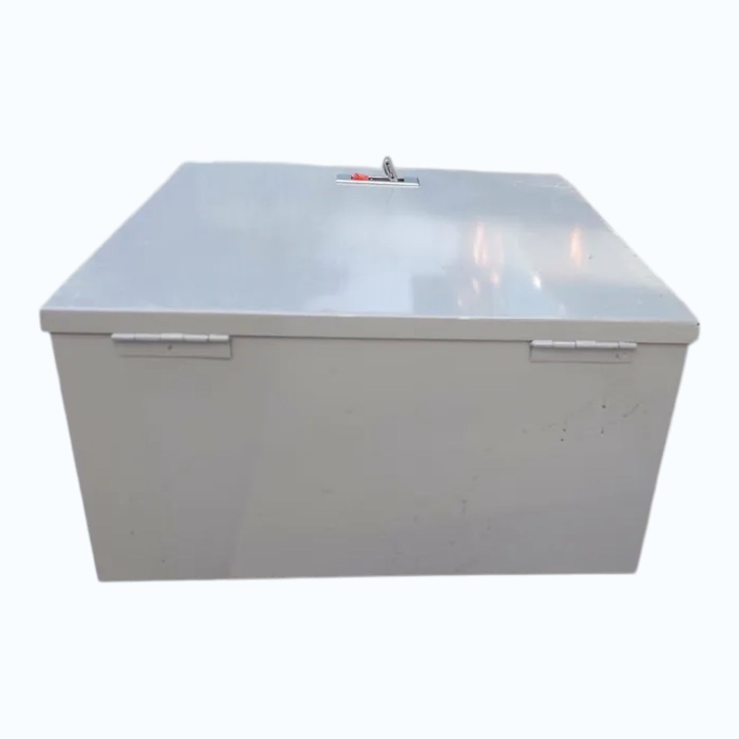 Pull Box with Push lock 8 x 8 x 4.5 Inches Gauge 18 Powder Coated Gray, Depth: 203.2 mm  Width: 203.2 mm  Length / Height: 114.3 mm