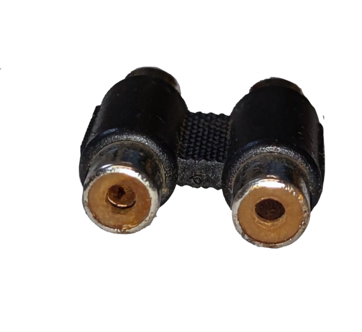 Female RCA to female RCA connector for audio and video equipment connectivity