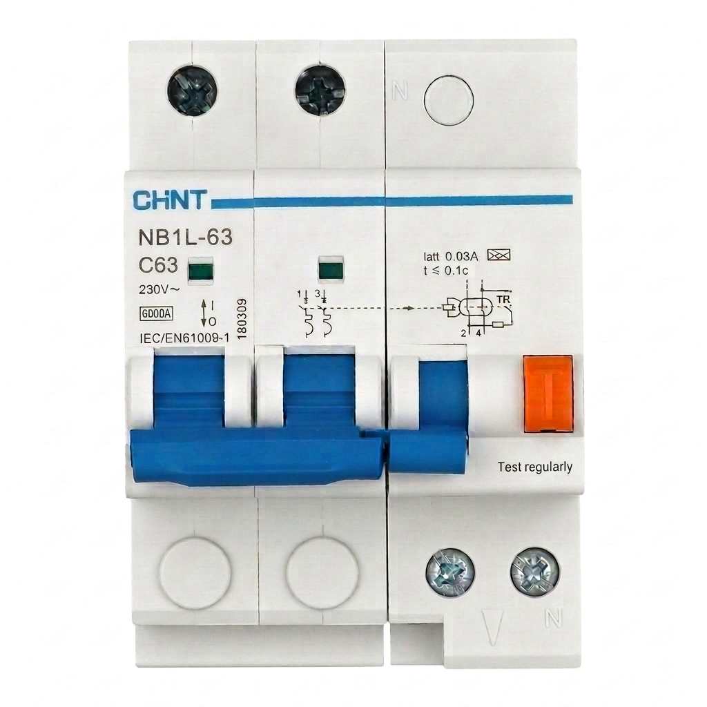 RCBO 63A 2Pole Residual Current Sensitivity  30mA